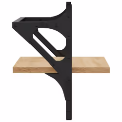 vidaXL Wall Shelves with Bars Floating Wall Rack Wall Mounted Shelf 2 pcs - sonoma oak - Additional view 5