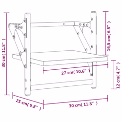 vidaXL Wall Shelves with Bars Floating Wall Rack Wall Mounted Shelf 2 pcs - grey sonoma