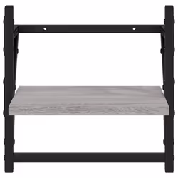 vidaXL Wall Shelves with Bars Floating Wall Rack Wall Mounted Shelf 2 pcs - grey sonoma - Additional view 4
