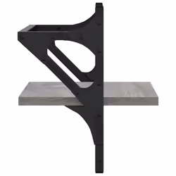 vidaXL Wall Shelves with Bars Floating Wall Rack Wall Mounted Shelf 2 pcs - grey sonoma - Additional view 5