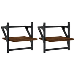 VidaXL 836237 shelve Wood, Metal Brown, Wood