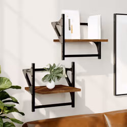 VidaXL 836237 shelve Wood, Metal Brown, Wood