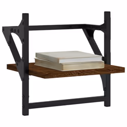 VidaXL 836237 shelve Wood, Metal Brown, Wood