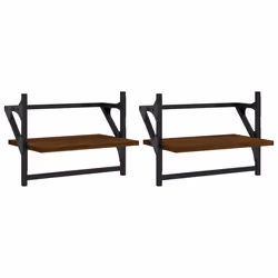 VidaXL 836247, Wood, Metal, Brown, Wood, 650 mm, 250 mm, 300 mm, 2 pc(s)