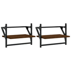 VidaXL 836247 shelve Wood, Metal Brown, Wood