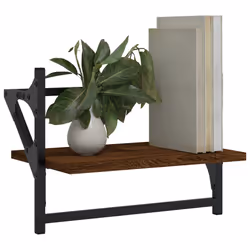 VidaXL 836247 shelve Wood, Metal Brown, Wood