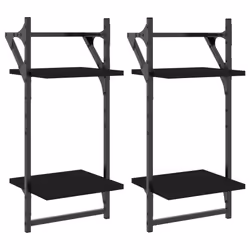 VidaXL 836253, Wood, Metal, Black, 300 mm, 250 mm, 650 mm, 2 pc(s)