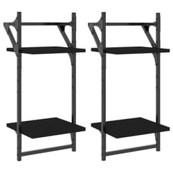 VidaXL 836253 shelve Wood, Metal Black