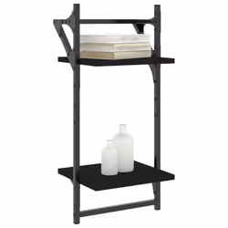 VidaXL 836253 shelve Wood, Metal Black