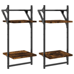VidaXL 836255 shelve Wood, Metal Oak, Brown