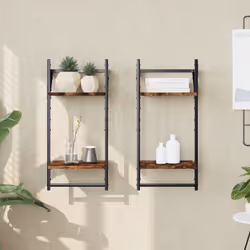VidaXL 836255 shelve Wood, Metal Oak, Brown