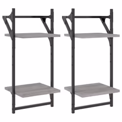 VidaXL 836256, Wood, Metal, Grey, 300 mm, 250 mm, 650 mm, 2 pc(s)