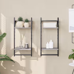 VidaXL 836256 shelve Wood, Metal Grey