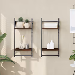 VidaXL 836257 shelve Wood, Metal Brown, Wood