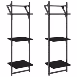 VidaXL 836258, Wood, Metal, Black, 300 mm, 250 mm, 1000 mm, 2 pc(s)
