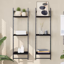 VidaXL 836258 shelve Wood, Metal Black