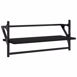vidaXL Wall Shelf Set 4 Piece with Bars Wall Mounted Shelf Engineered Wood - black - Additional view 4