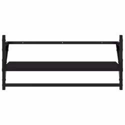 vidaXL Wall Shelf Set 4 Piece with Bars Wall Mounted Shelf Engineered Wood - black - Additional view 5