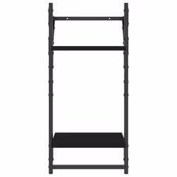 vidaXL Wall Shelf Set 4 Piece with Bars Wall Mounted Shelf Engineered Wood - black - Additional view 7