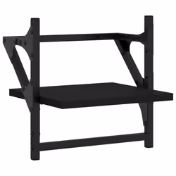 vidaXL Wall Shelf Set 4 Piece with Bars Wall Mounted Shelf Engineered Wood - black - Additional view 8