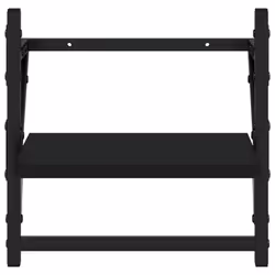 vidaXL Wall Shelf Set 4 Piece with Bars Wall Mounted Shelf Engineered Wood - black - Additional view 9