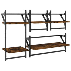 VidaXL 836265 shelve Wood, Metal Oak, Brown
