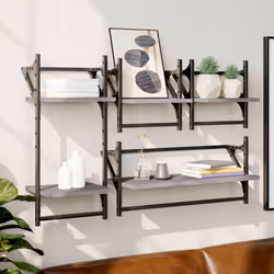 VidaXL 836266 shelve Wood, Metal Grey