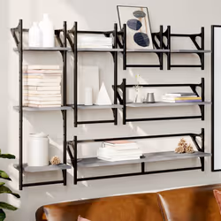 VidaXL 836271 shelve Wood, Metal Grey