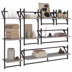 VidaXL 836271 shelve Wood, Metal Grey