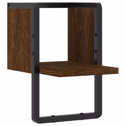 vidaXL Wall Shelf with Bar Floating Shelf Wall Mounted Shelf Display Wall Rack - brown oak, 20 x 25 x 30 cm