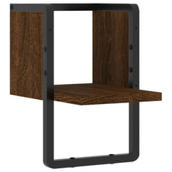 vidaXL Wall Shelf with Bar Floating Shelf Wall Mounted Shelf Display Wall Rack - brown oak, 20 x 25 x 30 cm