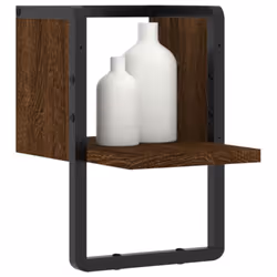 vidaXL Wall Shelf with Bar Floating Shelf Wall Mounted Shelf Display Wall Rack - brown oak, 20 x 25 x 30 cm