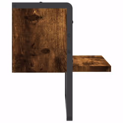 vidaXL Wall Shelf with Bar Floating Shelf Wall Mounted Shelf Display Wall Rack - smoked oak, 30 x 25 x 30 cm - Additional view 4