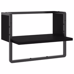 vidaXL Wall Shelf with Bar Floating Shelf Wall Mounted Shelf Display Wall Rack - black, 40 x 25 x 30 cm