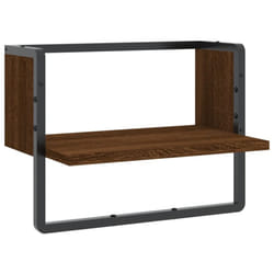 vidaXL Wall Shelf with Bar Floating Shelf Wall Mounted Shelf Display Wall Rack - brown oak, 40 x 25 x 30 cm