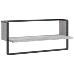 vidaXL Wall Shelf with Bar Floating Shelf Wall Mounted Shelf Display Wall Rack - grey sonoma, 65 x 25 x 30 cm