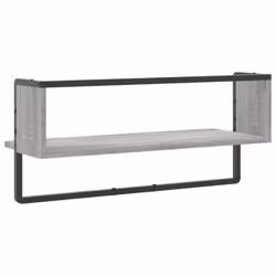 vidaXL Wall Shelf with Bar Floating Shelf Wall Mounted Shelf Display Wall Rack - grey sonoma, 65 x 25 x 30 cm - Additional view 5