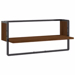 vidaXL Wall Shelf with Bar Floating Shelf Wall Mounted Shelf Display Wall Rack - brown oak, 65 x 25 x 30 cm
