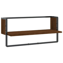 vidaXL Wall Shelf with Bar Floating Shelf Wall Mounted Shelf Display Wall Rack - brown oak, 65 x 25 x 30 cm
