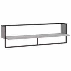 vidaXL Wall Shelf with Bar Floating Shelf Wall Mounted Shelf Display Wall Rack - grey sonoma, 100 x 25 x 30 cm