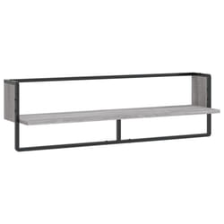 vidaXL Wall Shelf with Bar Floating Shelf Wall Mounted Shelf Display Wall Rack - grey sonoma, 100 x 25 x 30 cm