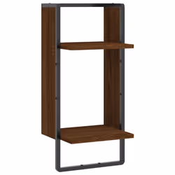 vidaXL Wall Shelf with Bar Floating Shelf Wall Mounted Shelf Display Wall Rack - brown oak, 30 x 25 x 65 cm