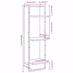 VidaXL 836306 shelve Wood, Metal Grey - Additional view 8