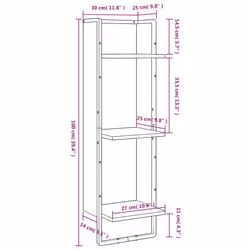 VidaXL 836307 shelve Wood, Metal Brown, Wood - Additional view 8