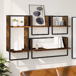 VidaXL 836310 shelve Wood, Metal Oak, Brown