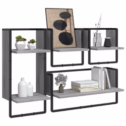 VidaXL 836311 shelve Wood, Metal Grey