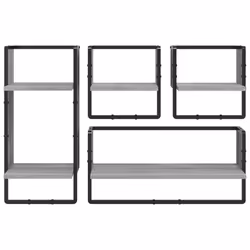 VidaXL 836311 shelve Wood, Metal Grey - Additional view 4