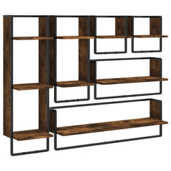 VidaXL 836315 shelve Wood, Metal Oak, Brown