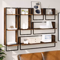 VidaXL 836315 shelve Wood, Metal Oak, Brown