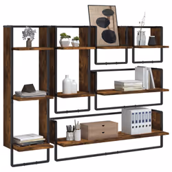 VidaXL 836315 shelve Wood, Metal Oak, Brown